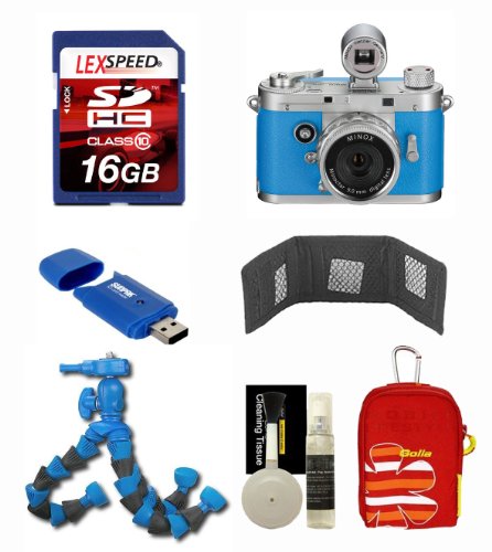spec Minox DCC 5.1 Digital Classic Camera Blue 16GB Deluxe Kit