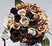 Chocolate Brown Mix Silk Roses Bouquet Arrangement