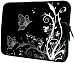 13 inch Black and White Butterflies Floral Garden Notebook Laptop Sleeve Bag Carrying Case for MacBook Acer ASUS Dell HP Lenovo Sony Toshiba