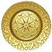 Glass Ornate Beaded Design Gold Dinner Plate 11" D