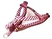 Small Rose/Brown Stripes Dog Harness - Nylon Webbing: 5/8 wide, Adjusts 15 - 21.