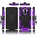 LG G Stylo Case, EC™ Hybrid Holster Case, Dual Layers Armor Case with Kickstand and Locking Belt Swivel Clip for LG G Stylo/LG G4 Stylus/ LG LS770 (Black/Purple)