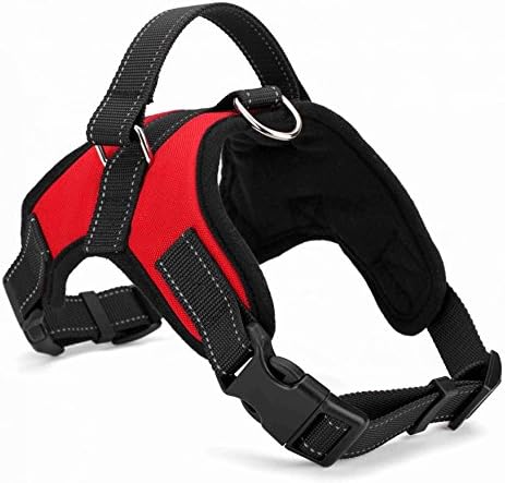Kommii Dog Pet Body sturdy Harness Leash Soft Flexible Control Size For Big Large Medium (L, Red)