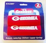 Georgia Bulldogs Two-Pack Luggage Grabber by Kolder for Backpacks Laptops Briefcases Suitcases Gym Bags