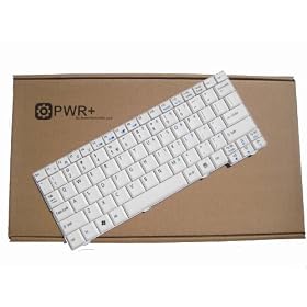 PWR+ Laptop Keyboard for Acer Aspire One AOA150 AOD150 AOD250 ZG5 AOA 150 AOD 150 250 ZG 5 (White); P/N NSK-AJ21D 9J.N9482.21D NSK-AJB1D 9J.N9482.B1D AEZG5R00010