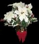 Faux 17" White Christmas Poinsettia W/ Holly And Foiled #MC-9380-29