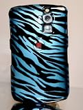 Arctic Blue with Black Zebra Stripe Blackberry Curve 8300 8310 8320 8330 Snap on Hard Cell Phone Case
