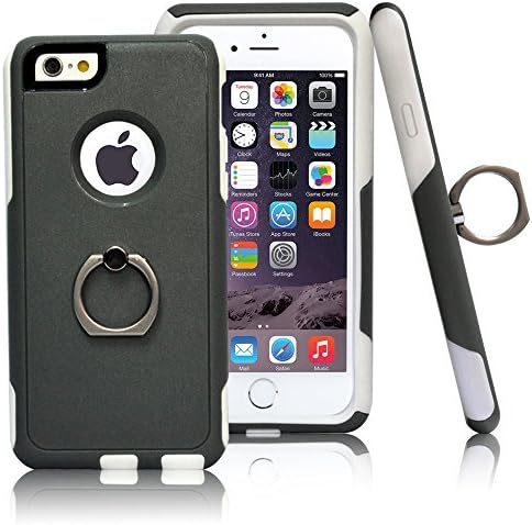 iPhone 6 PLUS/6S PLUS Case,CLOUDS Ruggd Tough TPU Ring Holder Bumper Back Cover Super Durable Case