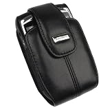 RIM Blackberry 8800, 8830 PDA Permium OEM Original Lambskin Black Leather Swivel Holster Case with Belt Clip -13143-001