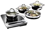 Produkt-Bild: Karcher 112709 Induktionsplatte Black Star inklusive 7-teiligen Kochtopfset Aurora, schwarz
