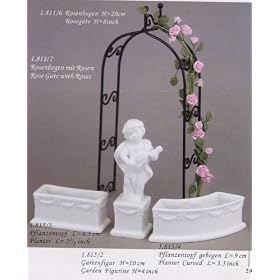 Reutter Porcelain Miniature Garden Arbor with Roses