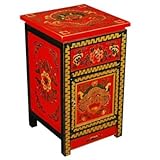 IMAGE OF Hand-Painted Tibetan Cabinet - Black/ Red