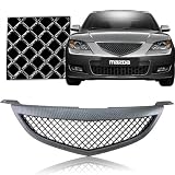 2004-2006 Mazda 3 Base Model Front Mesh Grill Carbon Style by RS Type