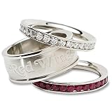 Stainless Steel Detroit Red Wings Team Logo Ring Set