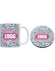 Kitchen: 50th Birthday Gift Made 1966 Party Supplies Décor 2 Pack Gift Coffee Mug Cup Coaster Bundle