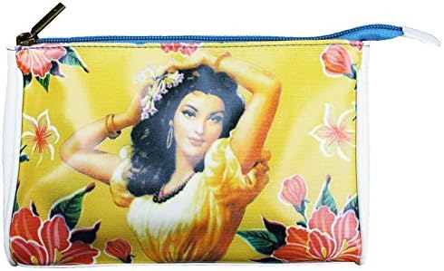 Mlavi by Lavishy Mexican Calendar Girl Cosmetic Make-up Vegan Travel Pouch Bag