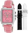 Sartego Women's Diamond Collection SDPK199P Pink Leather Swiss Quartz Watch with Pink Dial