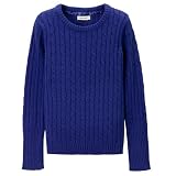 Cherokee Athens Blue Girls' Crew Cable Sweater - XL