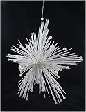 13 White Glitter & Beaded Starburst Christmas Ornament