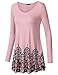 Laksmi Womens Basic Floral Print Flow Top, Long Sleeve Round Neck A Line Sandy Fabric