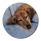 Red Dachshund Dog Mouse Pad SM Violano Puppy Art