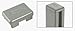 C.R. LAURENCE PC1SAGY CRL Agate Gray Rectangular Post Cap for Aluminum Windscreen System 180 Degree Center or End Posts