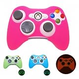 PINK GLOW in DARK Xbox 360 Game Controller Silicone Case Skin Protector Cover (Many Colors Available)