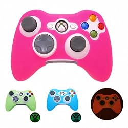 PINK GLOW in DARK Xbox 360 Game Controller Silicone Case Skin Protector Cover (Many Colors Available)