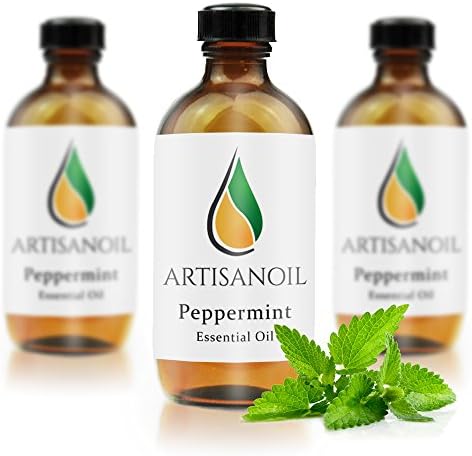 Artisanoil 100% Pure Premium-Quality Peppermint Essential Oil Natural Massage and Aromatherapy Oils, 4 Oz With Dropper