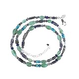 Sterling Silver Multi-Stone Blues Necklace by Sajen, 17"-18"