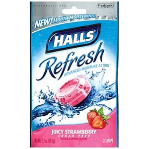 Halls Refresh Drops, Juicy Strawberry, 20-Count Drops (Pack of 12)