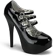 Bordello Women's TEEZE-05, 5 3/4" Heel 3 Buckle Strapped Concealed Platform