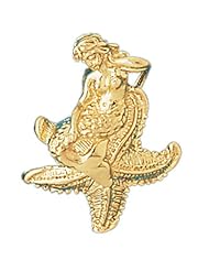 CleverEves 14K Gold Pendant 3-D Mermaid and Starfish 8.4 - Gram(s)