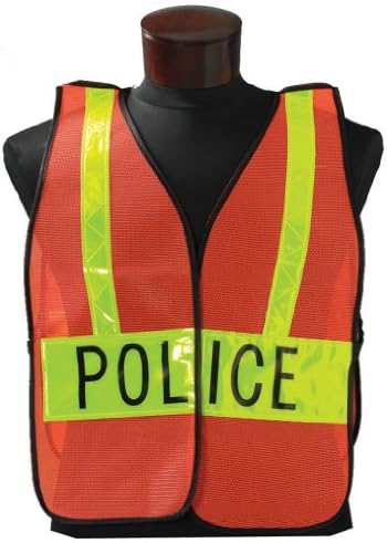 Jackson Safety Fabric Specialty Safety Vest with Lime Reflective, Legend "Police"