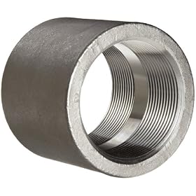 Merit Brass M611-08 Coupling, 1/2" NPT Female, MSS SP-114 316 Stainless Steel Cast Pipe Fitting