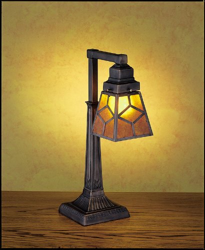 Meyda Tiffany 27881 Amber Mica Diamond Mission Desk Lamp