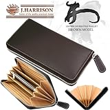 【本革】J.HARRISON 牛革 ブラウン・ラウンドファスナー付 長財布 Paul Smith