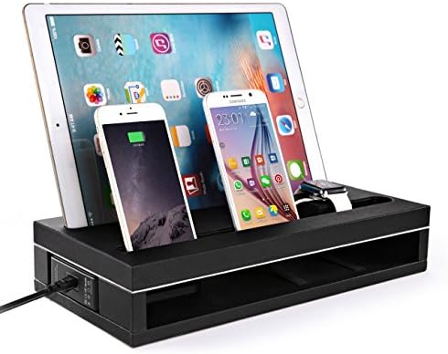 Apple Watch Charging Stand with 6-Port USB Smart Charger for iPad/iPhone/Tablet and Apple Watch
