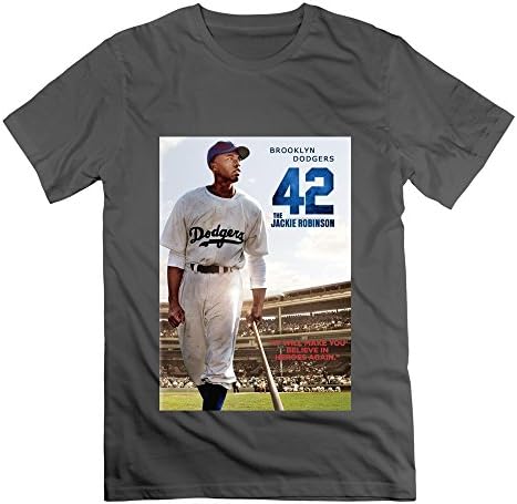 Crew-Neck Brooklyn Dodgers The Jackie Robinson No.42 Tee Shirts For Mens XXL DeepHeather