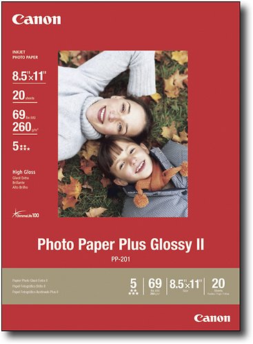 Canon Photo Paper Plus Glossy II 8.5in x 11in 20 Sheets (2311B001)