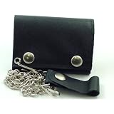 Genuine Leather Chain Wallet (Black) #Floor ~ BeWild