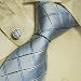 Blue checkers designer mens ties sky blue birthday gifts husband discount silk ties cufflinks 5161