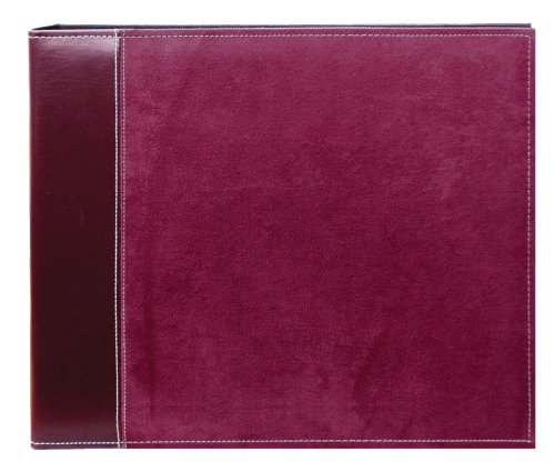 Pioneer 12 Inch by 12 Inch 3-Ring Faux Suede Cover Scrapbook Binder, Burgundy