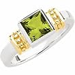 Sterling Silver and 14K Yellow Gold Peridot Ring