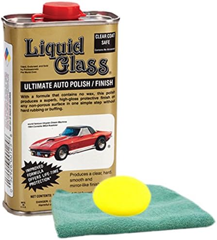 Liquid Glass Ultimate Auto Polish (8 oz.), Microfiber Cloth &amp; Foam Pad KIt