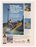 1975 Canadian Club Whisky Jet Skiing Toronto CN Tower Print Ad (21738)