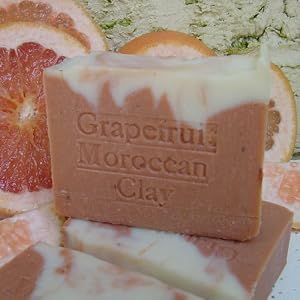 Handmade Soap -South African Grapefruit with Moroccan Red Clay and Mango Butter 6 Oz