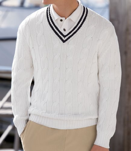 Cable Tennis Sweater- White