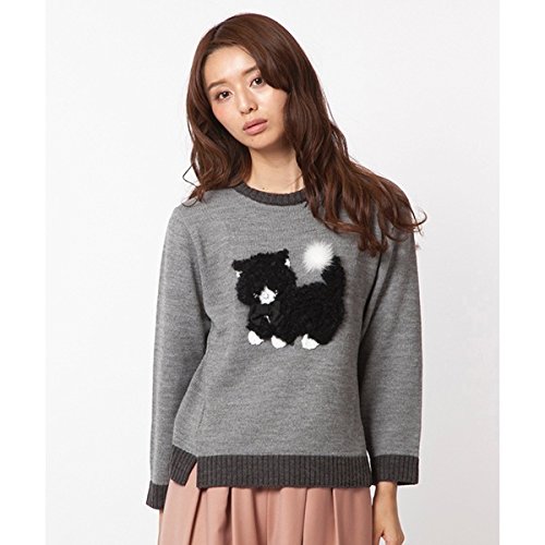 ローズティアラ（大きいサイズ）（Rose Tiara） 全2色【大きいサイズ】【42・46】【Rose Tiara Jewel】ネコ刺繍ニット