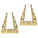 Gold Plated Hollow Triangle Bamboo Hoop Earings. Premium Finish & Quality. 2 Size Options.